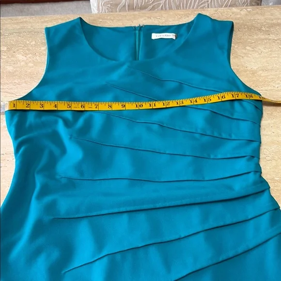 NWOT Calvin Klein Elegant Blue Sleeveless Dress - Picture 6 of 16